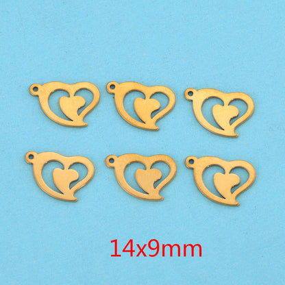 10PCS Stainless Steel Cutout Small Pendants | Moon, Star & Heart Charms, DIY Accessories for Earrings & Bracelets