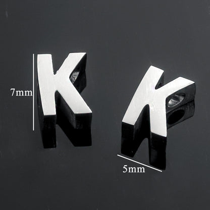 5PCS Stainless Steel 3D Letter Pendants - Minimalist & Stylish for Women's DIY Necklaces | Fashion Jewelry Findings