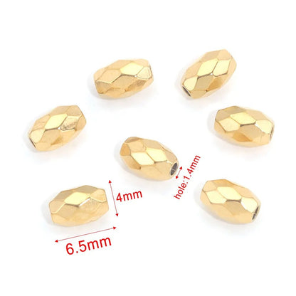10PCS Stainless Steel (Titanium Steel) Faceted Beads & Domed Beads | Vacuum Gold-Plated Spacer Beads, DIY Jewelry Craft Supplies