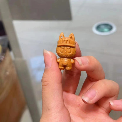 Sandalwood Labubu Charm Pendants for DIY - Cute Beads with Pendant Holes, Fashion Jewelry Supplies