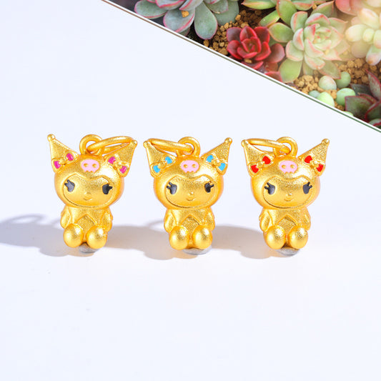 Sandal Gold Kuromi Charm, DIY Jewelry Pendant, Cute Kawaii Accessory