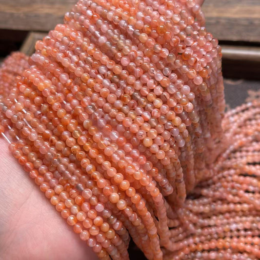 Natural NanHong Agate Beads | Ice Float Pattern Agate Loose Beads for Jewelry Making, Bracelet Necklace Supplies