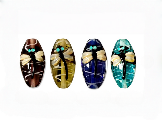 Handmade Murano Style Dragonfly Glass Beads, Lampwork Loose Beads for DIY Bracelet, Earrings, Charms & Jewelry Making