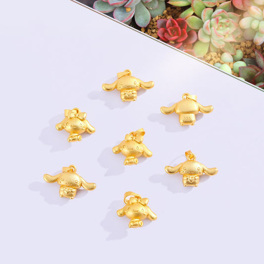 Sandal Gold Cinnamoroll Charm, DIY Jewelry Pendant, Cute Kawaii Accessory
