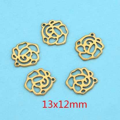 10PCS Stainless Steel Cutout Small Pendants | Moon, Star & Heart Charms, DIY Accessories for Earrings & Bracelets
