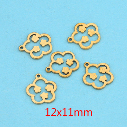10PCS Stainless Steel Cutout Small Pendants | Moon, Star & Heart Charms, DIY Accessories for Earrings & Bracelets