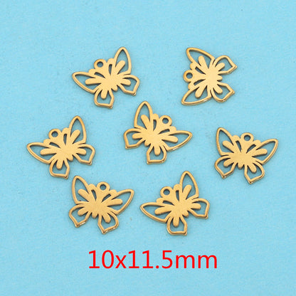 10PCS Stainless Steel Cutout Small Pendants | Moon, Star & Heart Charms, DIY Accessories for Earrings & Bracelets