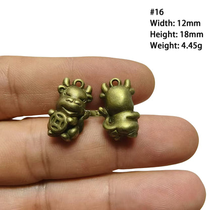 A Series of Charm 2: 10PCS Vintage Antique Bronze Pendants - Flower, Moon, Animal Shapes | DIY Jewelry Making Supplies, Craft Accessories for Necklaces/Bracelets