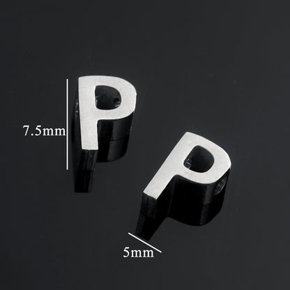 5PCS Stainless Steel 3D Letter Pendants - Minimalist & Stylish for Women's DIY Necklaces | Fashion Jewelry Findings
