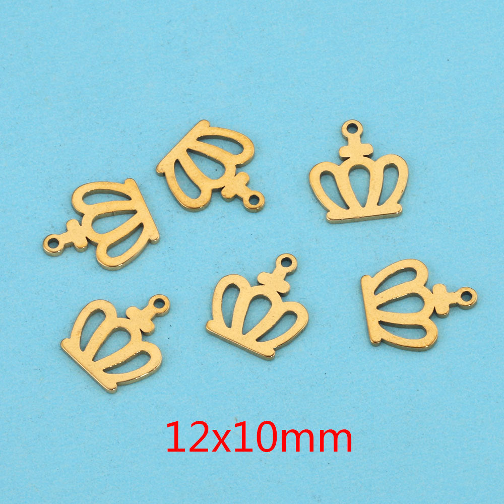 10PCS Stainless Steel Cutout Small Pendants | Moon, Star & Heart Charms, DIY Accessories for Earrings & Bracelets