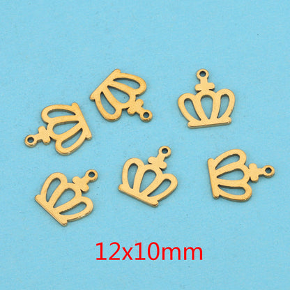 10PCS Stainless Steel Cutout Small Pendants | Moon, Star & Heart Charms, DIY Accessories for Earrings & Bracelets