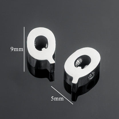 5PCS Stainless Steel 3D Letter Pendants - Minimalist & Stylish for Women's DIY Necklaces | Fashion Jewelry Findings