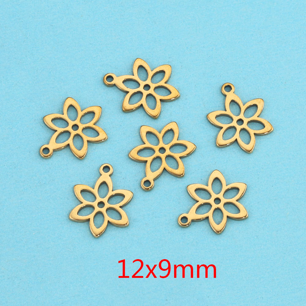 10PCS Stainless Steel Cutout Small Pendants | Moon, Star & Heart Charms, DIY Accessories for Earrings & Bracelets