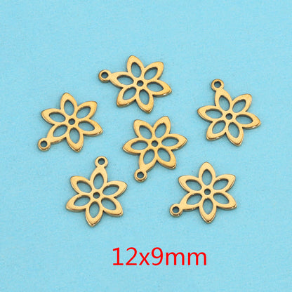 10PCS Stainless Steel Cutout Small Pendants | Moon, Star & Heart Charms, DIY Accessories for Earrings & Bracelets
