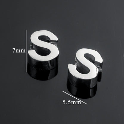 5PCS Stainless Steel 3D Letter Pendants - Minimalist & Stylish for Women's DIY Necklaces | Fashion Jewelry Findings