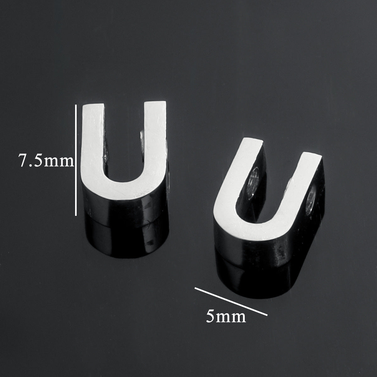 5PCS Stainless Steel 3D Letter Pendants - Minimalist & Stylish for Women's DIY Necklaces | Fashion Jewelry Findings