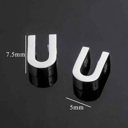 5PCS Stainless Steel 3D Letter Pendants - Minimalist & Stylish for Women's DIY Necklaces | Fashion Jewelry Findings