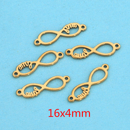 10PCS Stainless Steel Cutout Small Pendants | Moon, Star & Heart Charms, DIY Accessories for Earrings & Bracelets