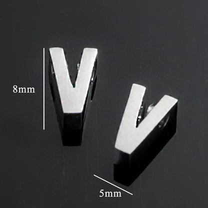 5PCS Stainless Steel 3D Letter Pendants - Minimalist & Stylish for Women's DIY Necklaces | Fashion Jewelry Findings