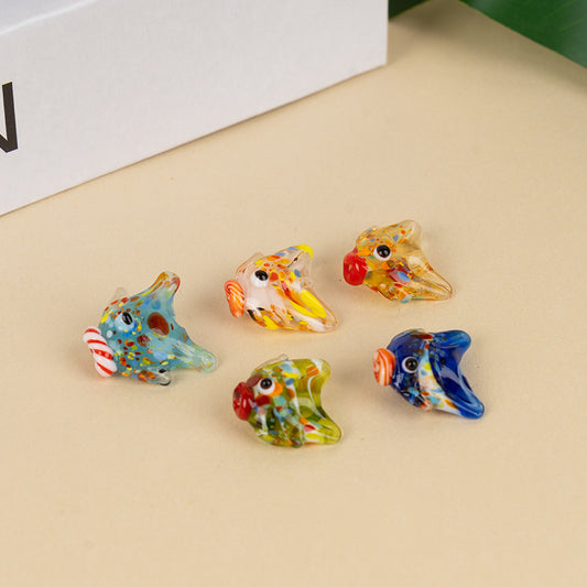 Straight-Hole Glass Fish Beads | Japanese Handmade Colored Glass Beads | DIY Jewelry Supplies for Bracelets, Necklaces