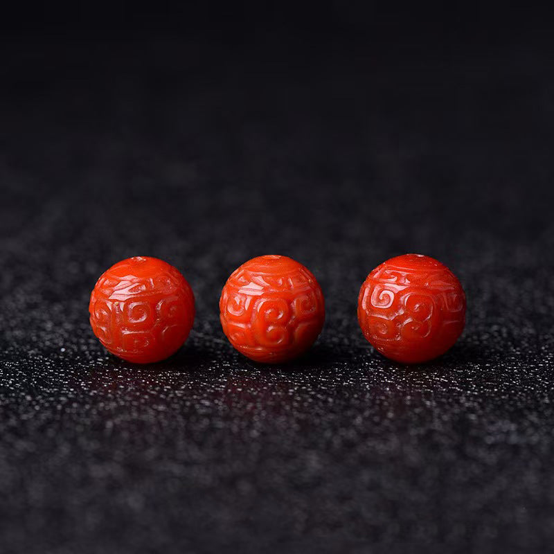 Natural Nanhong Agate Swirl Pattern Loose Beads - Southern Red Agate Beads for Handmade Jewelry & Craft Projects