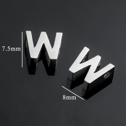 5PCS Stainless Steel 3D Letter Pendants - Minimalist & Stylish for Women's DIY Necklaces | Fashion Jewelry Findings