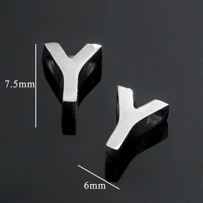5PCS Stainless Steel 3D Letter Pendants - Minimalist & Stylish for Women's DIY Necklaces | Fashion Jewelry Findings