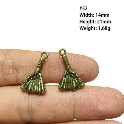 A Series of Charm 2: 10PCS Vintage Antique Bronze Pendants - Flower, Moon, Animal Shapes | DIY Jewelry Making Supplies, Craft Accessories for Necklaces/Bracelets