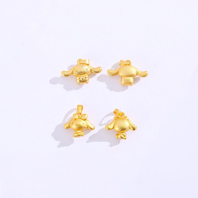 Sandal Gold Cinnamoroll Charm, DIY Jewelry Pendant, Cute Kawaii Accessory