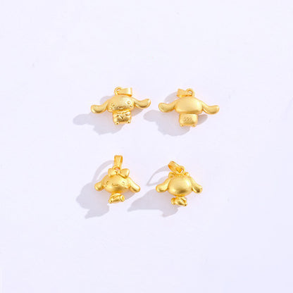 Sandal Gold Cinnamoroll Charm, DIY Jewelry Pendant, Cute Kawaii Accessory