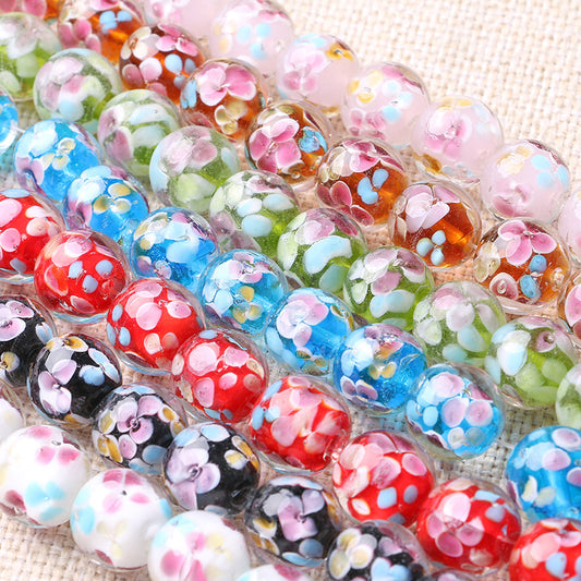 10PCS Handmade Glass Petal Beads | Flower-Shaped Loose Beads | DIY Jewelry Making Supplies for Bracelets, Necklaces