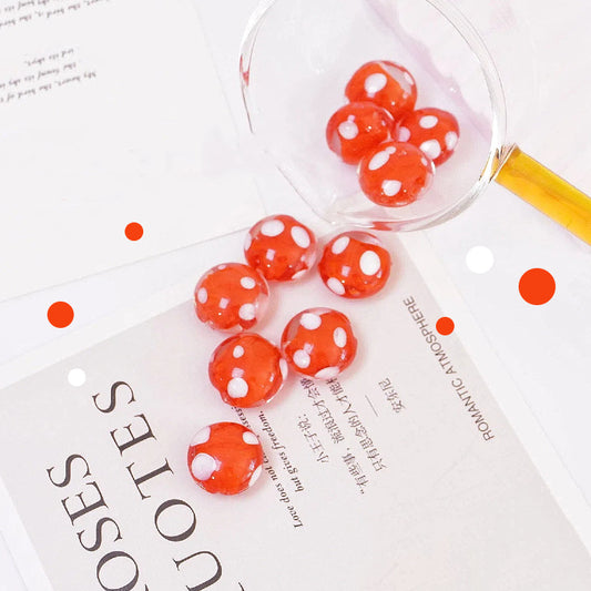 4PCS Speckled Flat Round Glass Beads - DIY Jewelry Making Supplies for Earrings Necklaces Bracelets, Craft Beading Accessories
