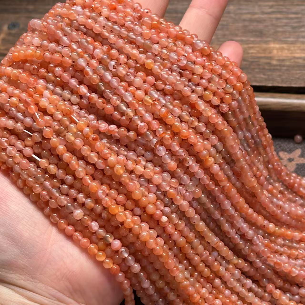 Natural NanHong Agate Beads | Ice Float Pattern Agate Loose Beads for Jewelry Making, Bracelet Necklace Supplies