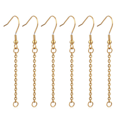 2Pairs Stainless Steel Vacuum Color-Retention Earring Extender Chain | DIY Earring Material for Ear Wires & Tassel Chains, Jewelry Supplies