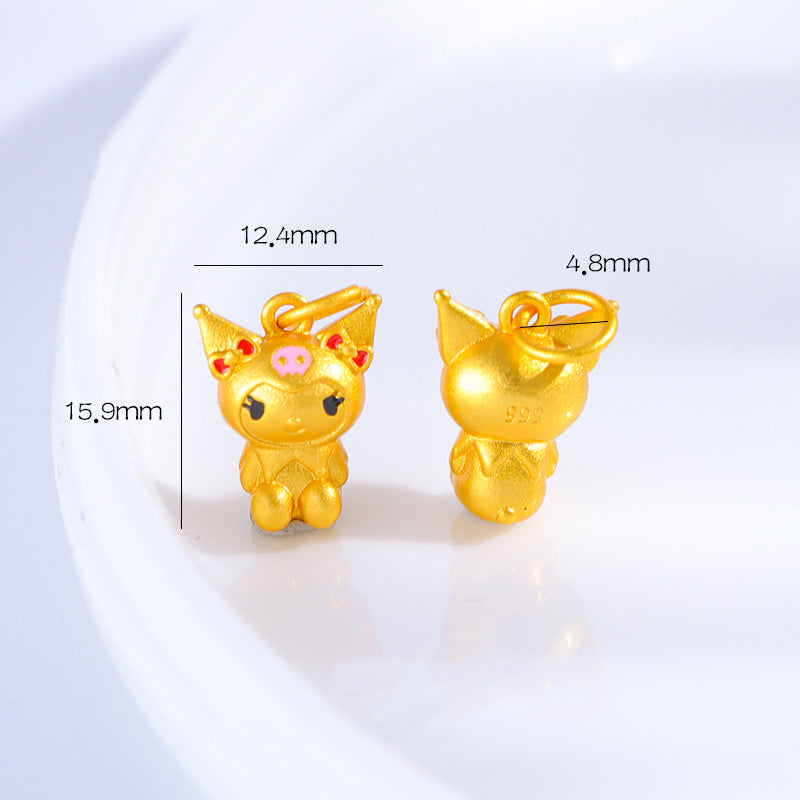 Sandal Gold Kuromi Charm, DIY Jewelry Pendant, Cute Kawaii Accessory