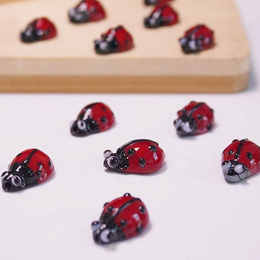 10PCS Glass Beetle Beads | Animal & Insect Themed Loose Beads | Wholesale DIY Bracelet & Necklace Craft Accessories