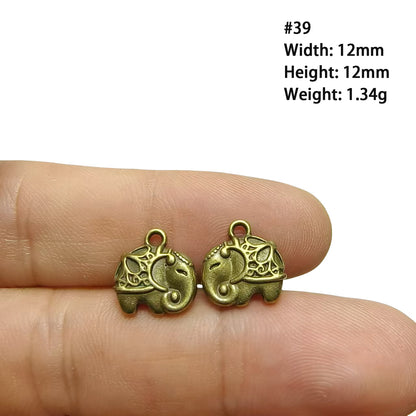 A Series of Charm 2: 10PCS Vintage Antique Bronze Pendants - Flower, Moon, Animal Shapes | DIY Jewelry Making Supplies, Craft Accessories for Necklaces/Bracelets