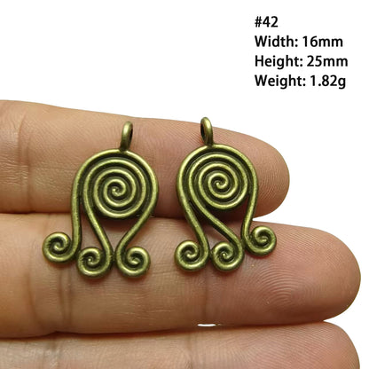 A Series of Charm 2: 10PCS Vintage Antique Bronze Pendants - Flower, Moon, Animal Shapes | DIY Jewelry Making Supplies, Craft Accessories for Necklaces/Bracelets