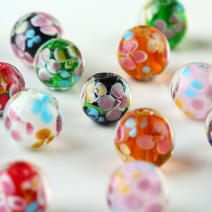 10PCS Handmade Glass Petal Beads | Flower-Shaped Loose Beads | DIY Jewelry Making Supplies for Bracelets, Necklaces