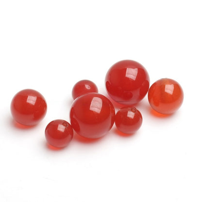6mm/8mm/10mm Half Hole Red Agate Beads - Natural Gemstone Beads for DIY Earrings, Jewelry Supplies