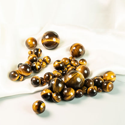 6mm/8mm Half Hole Tiger Eye Beads - Natural Gemstone Beads for DIY Earrings, Jewelry Making Supplies