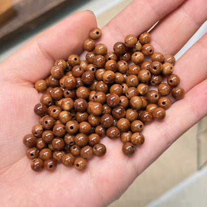 20PCS Genuine Natural Kuka Loose Beads, Smooth Round Wood Beads for Jewelry Making, DIY Bracelet Necklace Craft Supplies