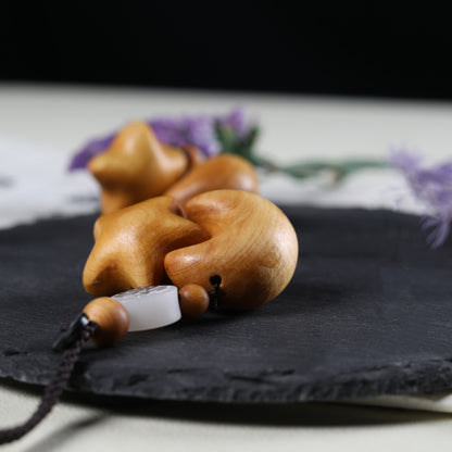 Natural Arborvitae Wood Star Moon Keychain - Couple DIY Key Ring, Handmade Bag Charm for Lovers