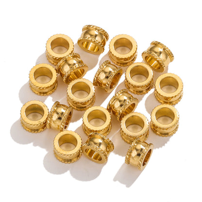 20PCS Stainless Steel Large Hole Beads, DIY Jewelry Making Supplies, Tarnish Resistant Spacer Beads, Fashion Findings for Bracelet Necklace