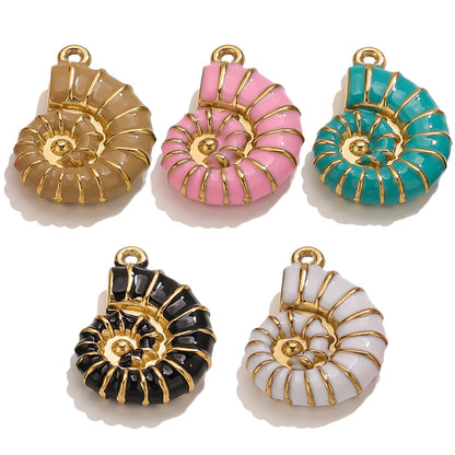 Stainless Steel Conch Pendant - Multi-Color Charms for DIY Necklaces, Earrings & Jewelry Making Supplies