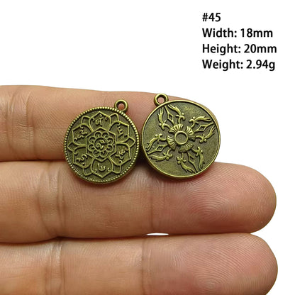 A Series of Charm 2: 10PCS Vintage Antique Bronze Pendants - Flower, Moon, Animal Shapes | DIY Jewelry Making Supplies, Craft Accessories for Necklaces/Bracelets