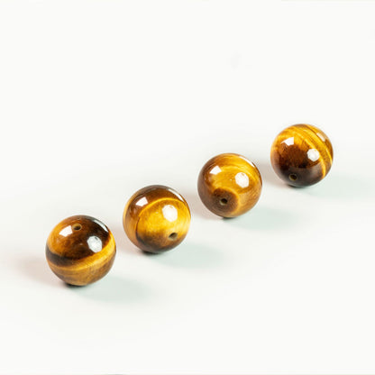 6mm/8mm Half Hole Tiger Eye Beads - Natural Gemstone Beads for DIY Earrings, Jewelry Making Supplies