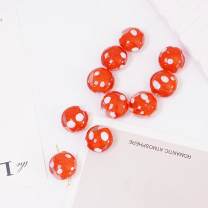 4PCS Speckled Flat Round Glass Beads - DIY Jewelry Making Supplies for Earrings Necklaces Bracelets, Craft Beading Accessories