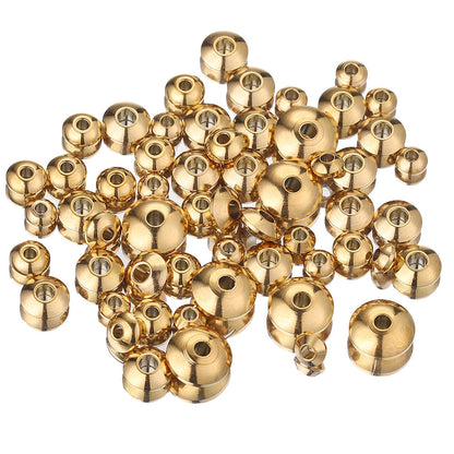 100PCS Stainless Steel Abacus Beads & Flying Saucer Beads - Vacuum Gold Plated Arc Beads, Spacer Beads & Positioning Beads for Jewelry Making, DIY Craft Supplies