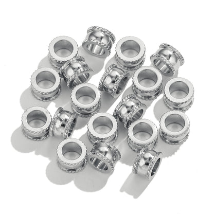 20PCS Stainless Steel Large Hole Beads, DIY Jewelry Making Supplies, Tarnish Resistant Spacer Beads, Fashion Findings for Bracelet Necklace